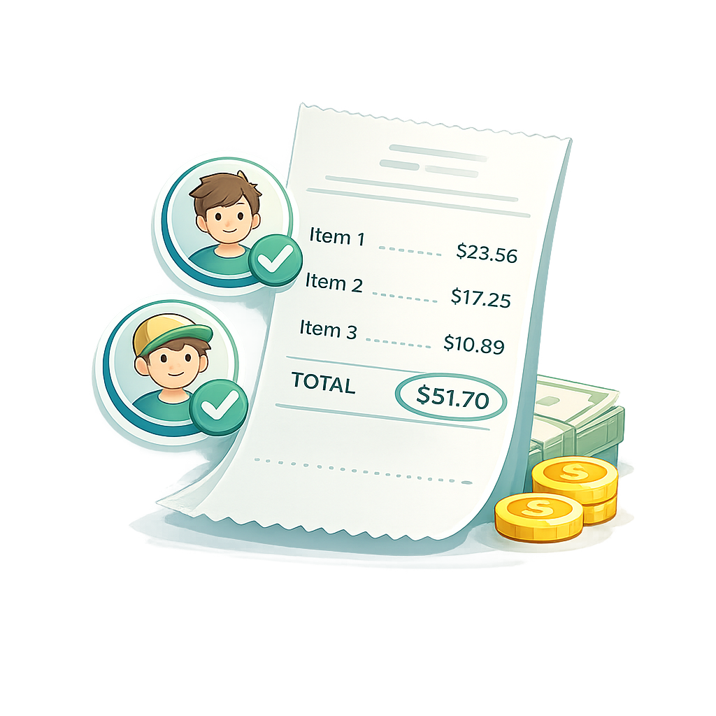 A shared expense divided into clear shares in Clover
